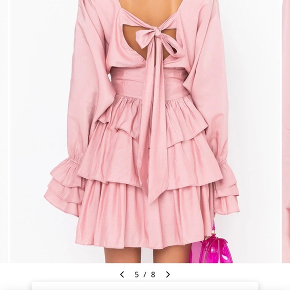 CORSET MINI DRESS WITH ATTACHED CORSET MAUVE Size Small - Picture 3 of 7